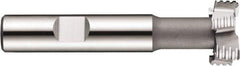 DORMER - 18mm Cut Diam, 8mm Cut Width, 0.315" Neck Diam, 0.4724" Shank Diam, Cobalt T-Slot Cutter - Uncoated, 10mm Bolt, Staggered Teeth, 6 Teeth, Weldon Flat - Industrial Tool & Supply