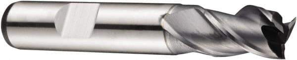 DORMER - 11mm Diam, 13mm LOC, 3 Flute Powdered Metal Keyway End Mill - Spiral Flute, AlCrN Finish, 12mm Shank Diam, 70mm OAL, 40° Helix, Centercutting - Industrial Tool & Supply