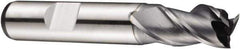 DORMER - 11mm Diam, 13mm LOC, 3 Flute Powdered Metal Keyway End Mill - Spiral Flute, AlCrN Finish, 12mm Shank Diam, 70mm OAL, 40° Helix, Centercutting - Industrial Tool & Supply