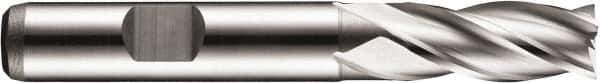 DORMER - 4 Flute Powdered Metal Roughing & Finishing Square End Mill - Uncoated, Weldon Shank, 30° Helix, Centercutting, Regular Length - Industrial Tool & Supply