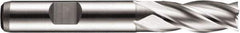 DORMER - 4 Flute Powdered Metal Roughing & Finishing Square End Mill - Uncoated, Weldon Shank, 30° Helix, Centercutting, Regular Length - Industrial Tool & Supply