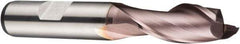 DORMER - 11mm Diam, 22mm LOC, 2 Flute Powdered Metal Keyway End Mill - Spiral Flute, TiCN Finish, 12mm Shank Diam, 79mm OAL, 30° Helix, Centercutting - Industrial Tool & Supply