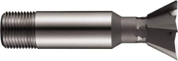 DORMER - 1-3/8" Diam x 0.5709" Width of Cut, 60° Included Angle, High Speed Steel Dovetail Cutter - 1" Shank Diam, Uncoated - Industrial Tool & Supply