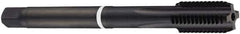 DORMER - M8x1.25 Metric Coarse 6HX 4 Flute Nitride Finish Powdered Metal Straight Flute Machine Tap - Bottoming, Right Hand Thread, 90mm OAL, 18mm Thread Length, Oversize - Exact Industrial Supply