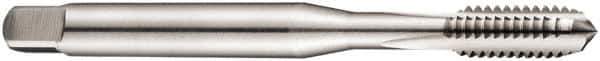 DORMER - M3x0.50 Metric Coarse 6H 3 Flute Bright Finish Cobalt Straight Flute Machine Tap - Bottoming, Left Hand Thread, 56mm OAL, 9mm Thread Length, Oversize - Exact Industrial Supply