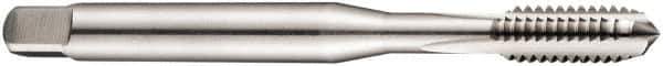 DORMER - #8-32 UNC 2B 3 Flute Bright Finish Cobalt Straight Flute Machine Tap - Bottoming, Right Hand Thread, 63mm OAL, 12mm Thread Length, Oversize - Exact Industrial Supply