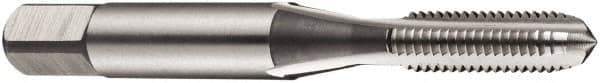 DORMER - 1/8-40 BSW 3 Flute Bright Finish High Speed Steel Straight Flute Standard Hand Tap - Bottoming, Right Hand Thread, 40mm OAL, 10mm Thread Length, Oversize - Exact Industrial Supply