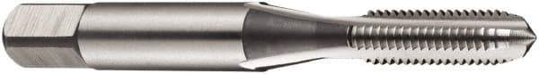 DORMER - M8x1.00 Metric Fine 6H 3 Flute Bright Finish High Speed Steel Straight Flute Standard Hand Tap - Bottoming, Right Hand Thread, 63mm OAL, 19mm Thread Length, Oversize - Exact Industrial Supply