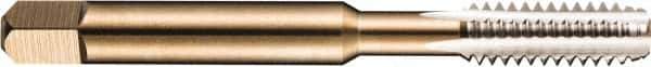 DORMER - 1/4-20 UNC 2B/3B 4 Flute Bright Finish High Speed Steel Straight Flute Standard Hand Tap - Taper, Right Hand Thread, 2-1/2" OAL, 0.65" Thread Length, H3 Limit, Oversize - Exact Industrial Supply