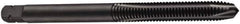 DORMER - 1/4-28 UNF, 3 Flute, Oxide Finish, Cobalt Spiral Point Tap - Plug Chamfer, Right Hand Thread, 66mm OAL, 13mm Thread Length, 6.3mm Shank Diam, 2B Class of Fit, Series E031 - Exact Industrial Supply