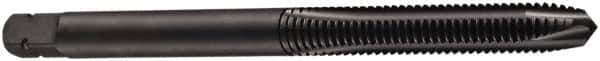 DORMER - 7/16-14 UNC, 3 Flute, Oxide Finish, Cobalt Spiral Point Tap - Plug Chamfer, Right Hand Thread, 85mm OAL, 19mm Thread Length, 8mm Shank Diam, 2B Class of Fit, Series E021 - Exact Industrial Supply