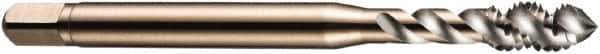 DORMER - M18x2.50 Metric Coarse 4 Flute 6H Bottoming Spiral Flute Tap - Cobalt, Bright Finish, 112mm OAL, Right Hand Flute, Right Hand Thread, Series E002 - Industrial Tool & Supply
