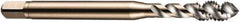 DORMER - M12x1.75 Metric Coarse 3 Flute 6H Bottoming Spiral Flute Tap - Cobalt, Bright Finish, 89mm OAL, Right Hand Flute, Right Hand Thread, Series E002 - Industrial Tool & Supply