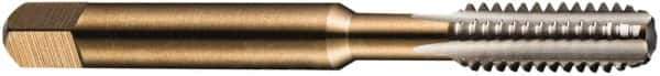 DORMER - M12x1.75 Metric Coarse 6H 3 Flute Bright Finish High Speed Steel Straight Flute Machine Tap - Plug, Left Hand Thread, 89mm OAL, 22mm Thread Length, Oversize - Exact Industrial Supply