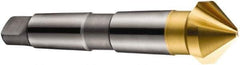 DORMER - 3 Flute 90° High Speed Steel Countersink - TiN Finish, 106mm OAL, Single End, Morse Taper Shank, Right Hand Cut - Industrial Tool & Supply