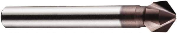 DORMER - 5mm Shank Diam, 3 Flute 100° High Speed Steel Countersink - TiAlN Finish, 44mm OAL, Single End, Straight Shank, Right Hand Cut - Industrial Tool & Supply