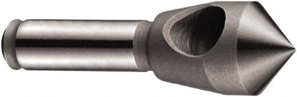 DORMER - 14mm Head Diam, 8mm Shank Diam, 1 Flute 90° Cobalt Countersink - Bright Finish, 48mm OAL, Single End, Straight Shank, Right Hand Cut - Industrial Tool & Supply