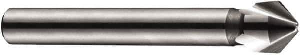 DORMER - 6mm Shank Diam, 3 Flute 90° High Speed Steel Countersink - Bright Finish, 50mm OAL, Single End, Straight Shank, Right Hand Cut - Industrial Tool & Supply