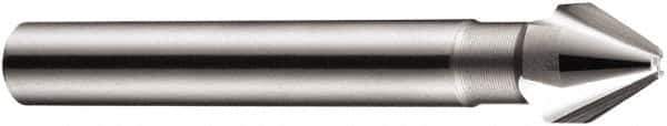 DORMER - 5mm Shank Diam, 3 Flute 60° High Speed Steel Countersink - Bright Finish, 45mm OAL, Single End, Straight Shank, Right Hand Cut - Industrial Tool & Supply