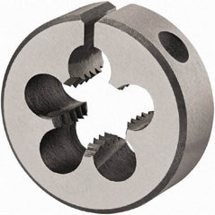 DORMER - 7/16-14 UNC Thread, 1-1/2" Outside Diam High Speed Steel Round Die - 1/2" Thick, Right Hand Thread, Series F320, Adjustable - Exact Industrial Supply