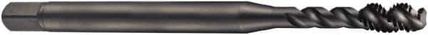 DORMER - #10-32 UNF 3 Flute 2B Bottoming Spiral Flute Tap - Cobalt, Oxide Finish, 70mm OAL, Right Hand Flute, Right Hand Thread, Series EX31 - Exact Industrial Supply