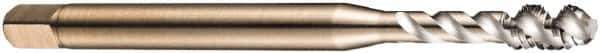 DORMER - 7/16-20 UNF 3 Flute 2B Bottoming Spiral Flute Tap - Cobalt, Bright Finish, 100mm OAL, Right Hand Flute, Right Hand Thread, Series EX30 - Industrial Tool & Supply