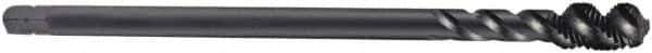 DORMER - M14x1.50 Metric Fine 3 Flute 6H Bottoming Spiral Flute Tap - Cobalt, Oxide Finish, 100mm OAL, Right Hand Flute, Right Hand Thread, Series EX11 - Industrial Tool & Supply