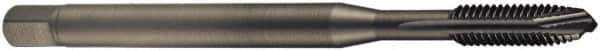 DORMER - #8-36 UNF, 3 Flute, Oxide Finish, Cobalt Spiral Point Tap - Bottoming Chamfer, Right Hand Thread, 63mm OAL, 12mm Thread Length, 4.5mm Shank Diam, 2B Class of Fit, Series EP31 - Exact Industrial Supply