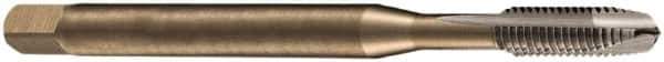 DORMER - 5/16-24 UNF, 3 Flute, Bright Finish, Cobalt Spiral Point Tap - Bottoming Chamfer, Right Hand Thread, 90mm OAL, 18mm Thread Length, 8mm Shank Diam, 2B Class of Fit, Series EP30 - Exact Industrial Supply