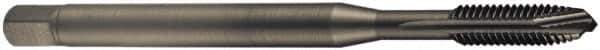 DORMER - #10-24 UNC, 3 Flute, Oxide Finish, Cobalt Spiral Point Tap - Plug Chamfer, Right Hand Thread, 70mm OAL, 13mm Thread Length, 6mm Shank Diam, 2B Class of Fit, Series EP21 - Exact Industrial Supply