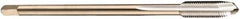 DORMER - M10x0.75 Metric Fine, 3 Flute, Bright Finish, Cobalt Spiral Point Tap - Plug Chamfer, Right Hand Thread, 90mm OAL, 18mm Thread Length, 7mm Shank Diam, 6H Class of Fit, Series EP10 - Exact Industrial Supply