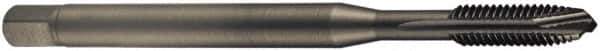 DORMER - M7x1.00 Metric Coarse, 3 Flute, Oxide Finish, Cobalt Spiral Point Tap - Plug Chamfer, Right Hand Thread, 80mm OAL, 15mm Thread Length, 7mm Shank Diam, 6H Class of Fit, Series EP016H - Exact Industrial Supply