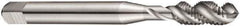 DORMER - M10x1.50 EGM, 3 Flute, 40° Helix, Bottoming Chamfer, Bright Finish, High Speed Steel Spiral Flute STI Tap - Right Hand Flute, 3.5066" OAL, 0.3546" Shank Diam, 0.8668" Thread Length, 6H Class of Fit, Series E621 - Exact Industrial Supply