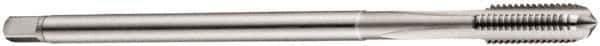 DORMER - M4x0.70 Metric Coarse 6H 3 Flute Bright Finish Cobalt Straight Flute Machine Tap - Plug, Right Hand Thread, 73mm OAL, 12mm Thread Length, Oversize - Exact Industrial Supply