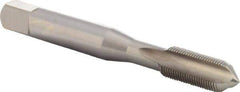 DORMER - 3/8-32 UN 2B 3 Flute Bright Finish High Speed Steel Straight Flute Machine Tap - Bottoming, Right Hand Thread, 80mm OAL, 18mm Thread Length, Oversize - Exact Industrial Supply
