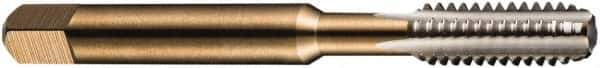 DORMER - BA2x0.81 BA 3 Flute Bright Finish High Speed Steel Straight Flute Machine Tap - Bottoming, Right Hand Thread, 58mm OAL, 12mm Thread Length, Oversize - Exact Industrial Supply