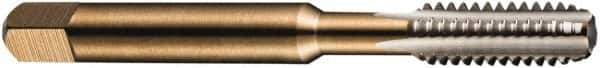DORMER - 3/8-24 UNF 2B 3 Flute Bright Finish High Speed Steel Straight Flute Machine Tap - Plug, Right Hand Thread, 80mm OAL, 18mm Thread Length, Oversize - Exact Industrial Supply