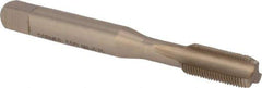 DORMER - M8x0.75 Metric Fine 6H 3 Flute Bright Finish High Speed Steel Straight Flute Machine Tap - Bottoming, Right Hand Thread, 72mm OAL, 16mm Thread Length, Oversize - Exact Industrial Supply