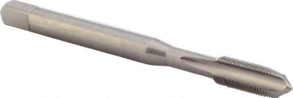 DORMER - M5x0.50 Metric Fine 6H 3 Flute Bright Finish High Speed Steel Straight Flute Machine Tap - Plug, Right Hand Thread, 58mm OAL, 11mm Thread Length, Oversize - Exact Industrial Supply