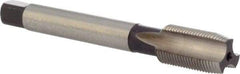 DORMER - M12x1.00 Metric Fine 6H 3 Flute Bright Finish High Speed Steel Straight Flute Machine Tap - Plug, Right Hand Thread, 89mm OAL, 22mm Thread Length, Oversize - Exact Industrial Supply