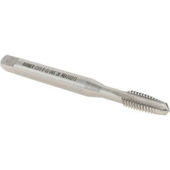 DORMER - #8-32 UNC 2B 3 Flute Bright Finish High Speed Steel Straight Flute Machine Tap - Taper, Right Hand Thread, 53mm OAL, 9.5mm Thread Length, Oversize - Exact Industrial Supply