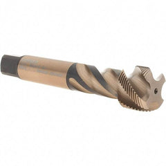 DORMER - M28x1.50 Metric Fine 4 Flute 6H Bottoming Spiral Flute Tap - Cobalt, Bright Finish, 140mm OAL, Right Hand Flute, Right Hand Thread, Series EX10 - Industrial Tool & Supply