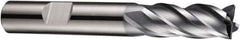 DORMER - 4 Flute Solid Carbide Roughing & Finishing Square End Mill - AlCrN Finish, Weldon Shank, 35° Helix, Centercutting, Stub Length - Industrial Tool & Supply