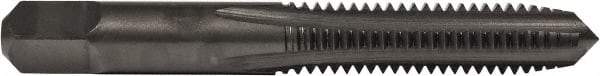 Union Butterfield - 1/4-20 UNC 3B 4 Flute Oxide Finish High Speed Steel Straight Flute Standard Hand Tap - Plug, Right Hand Thread, 2-1/2" OAL, 1" Thread Length, H3 Limit, Oversize - Exact Industrial Supply