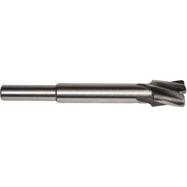 9/16″ Diam, 1/4″ Shank, Diam, 4 Flutes, Straight Shank, Interchangeable Pilot Counterbore 2-13/16″ OAL, 1/2″ Flute Length, Bright Finish, High Speed Steel, Aircraft Style