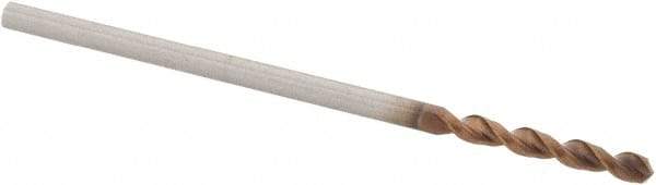 Walter-Titex - #54 130° Parabolic Flute Cobalt Screw Machine Drill Bit - AlCrN Finish, Right Hand Cut, 9mm Flute Length, 32mm OAL, Form V+A Point, Straight Shank - Industrial Tool & Supply