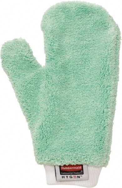 Rubbermaid - 11.9" Long Microfiber Cleaning & Dusting Mitt - Green, for Dusting - Industrial Tool & Supply
