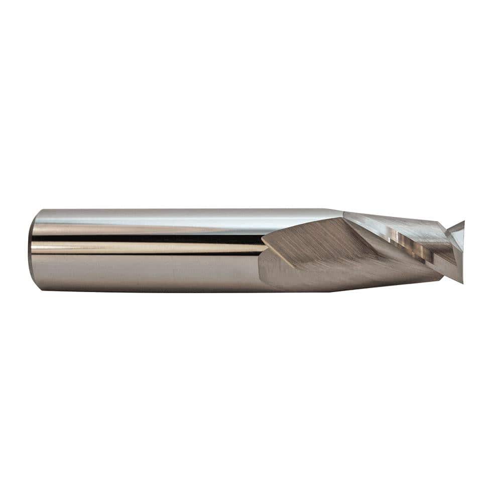 Square End Mill: 0.011'' Dia, 0.022'' LOC, 1/8'' Shank Dia, 1-1/2'' OAL, 2 Flutes, Solid Carbide Single End, Uncoated, Spiral Flute, Centercutting, RH Cut, RH Flute, Series 164