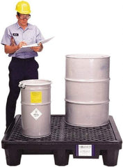 UltraTech - 66 Gal Sump, 3,000 Lb Capacity, 4 Drum, Polyethylene Spill Deck or Pallet - 53" Long x 53" Wide x 12" High, Liftable Fork, 2 x 4 Drum Configuration - Industrial Tool & Supply