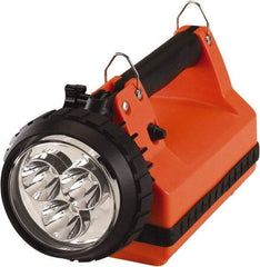 Streamlight - White LED Bulb, 540 Lumens, Spotlight/Lantern Flashlight - Orange Plastic Body, 1 6V Battery Included - Industrial Tool & Supply